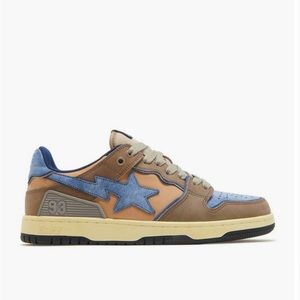 Bape SK8 sta , Brown/ Tan/ Blue
